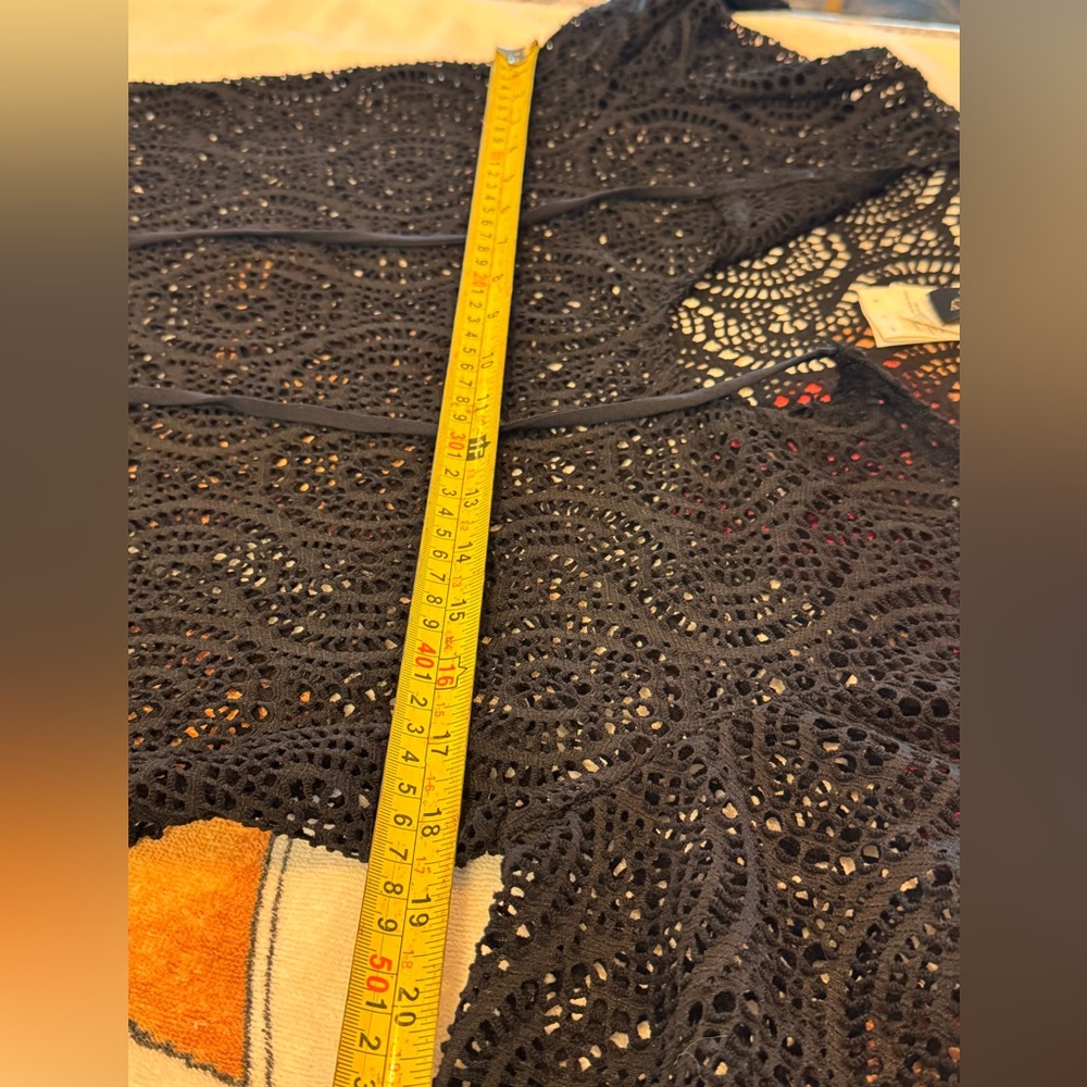 Laundry By Shelli Segal Black Crochet Swim Coverup - Picture 2 of 6
